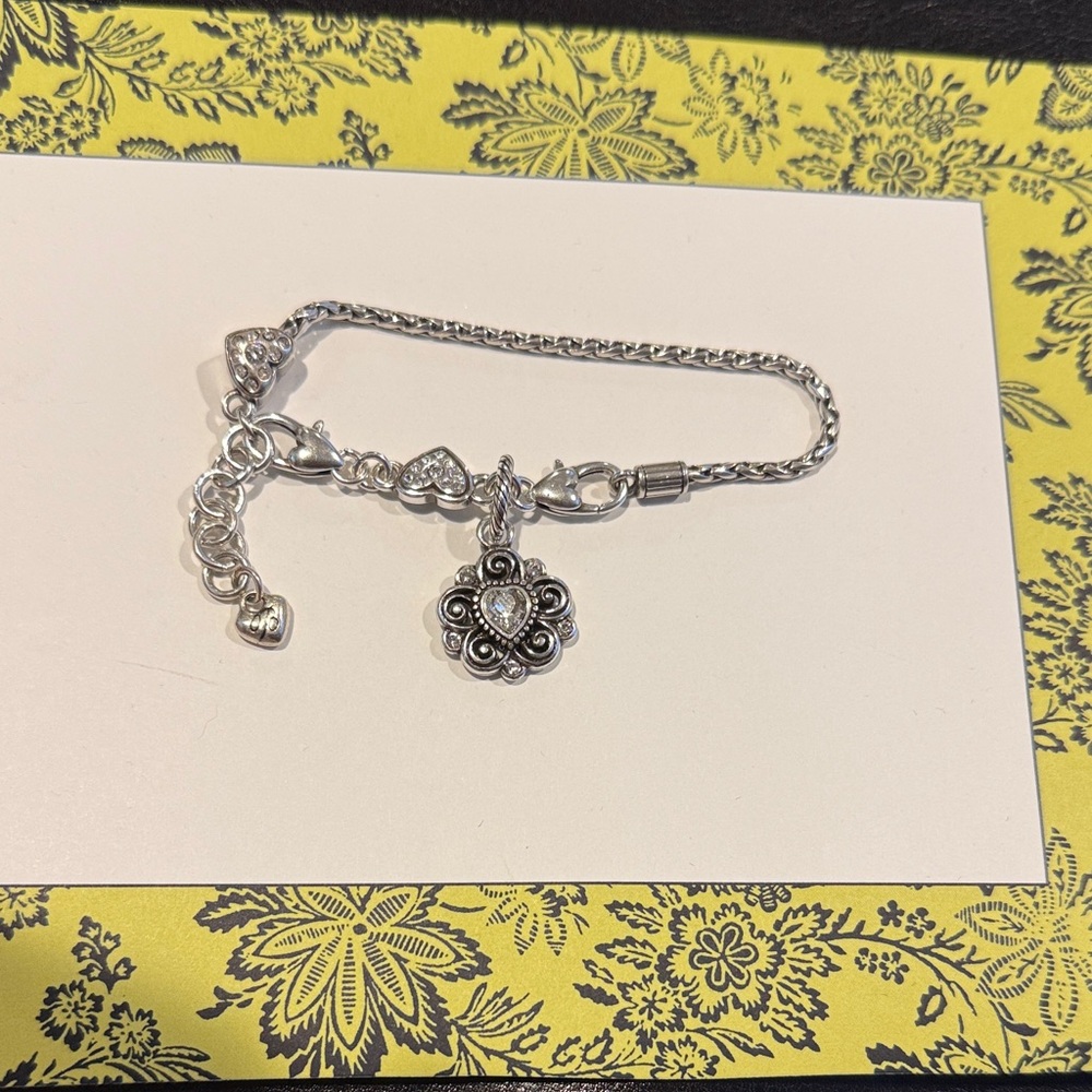 Brighton Silver Heart Charm Bracelet - Picture 1 of 3